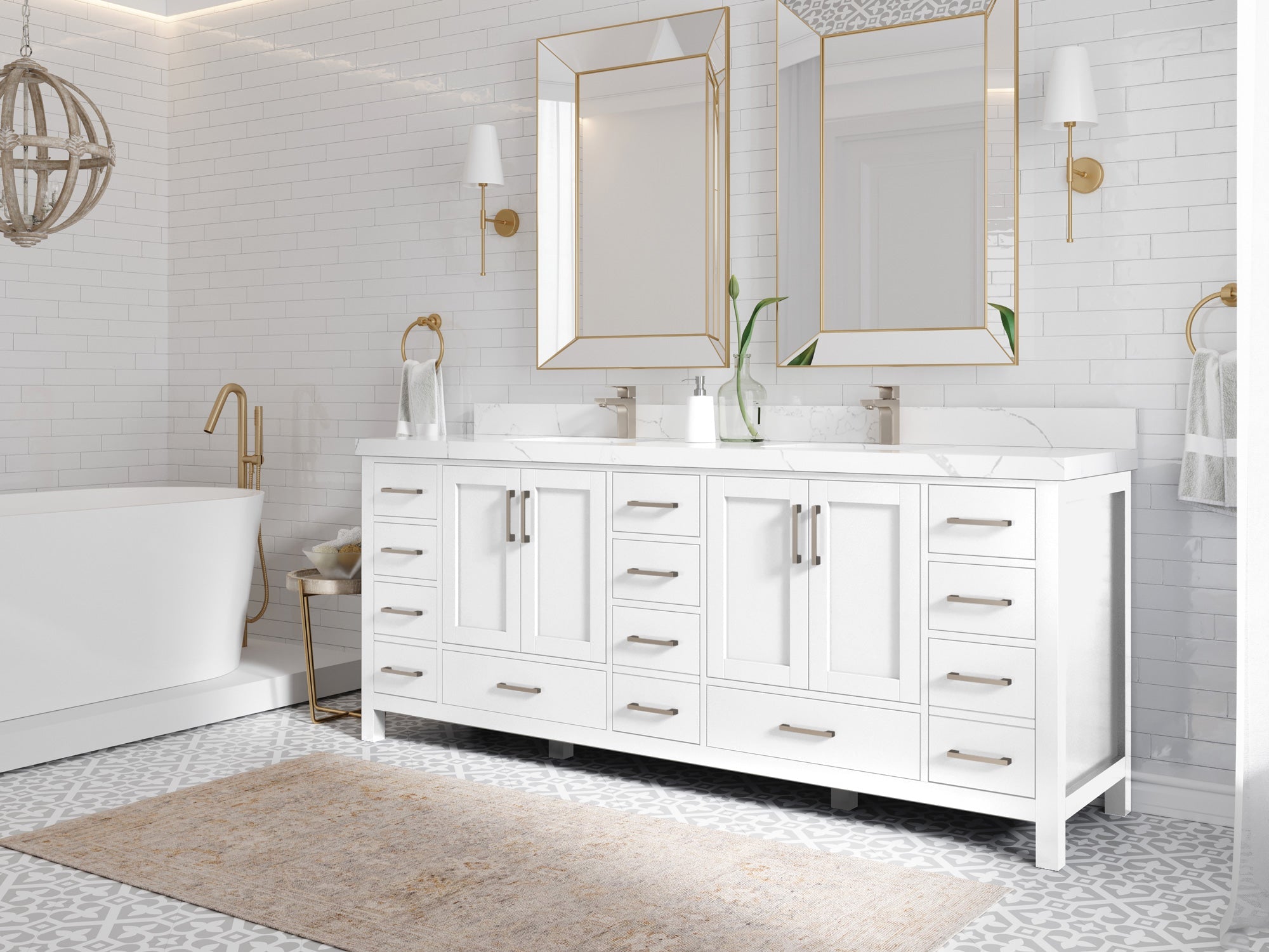 Malibu 84 in. W x 22 in. D Double Sink Bathroom Vanity - Willow Bath and Vanity