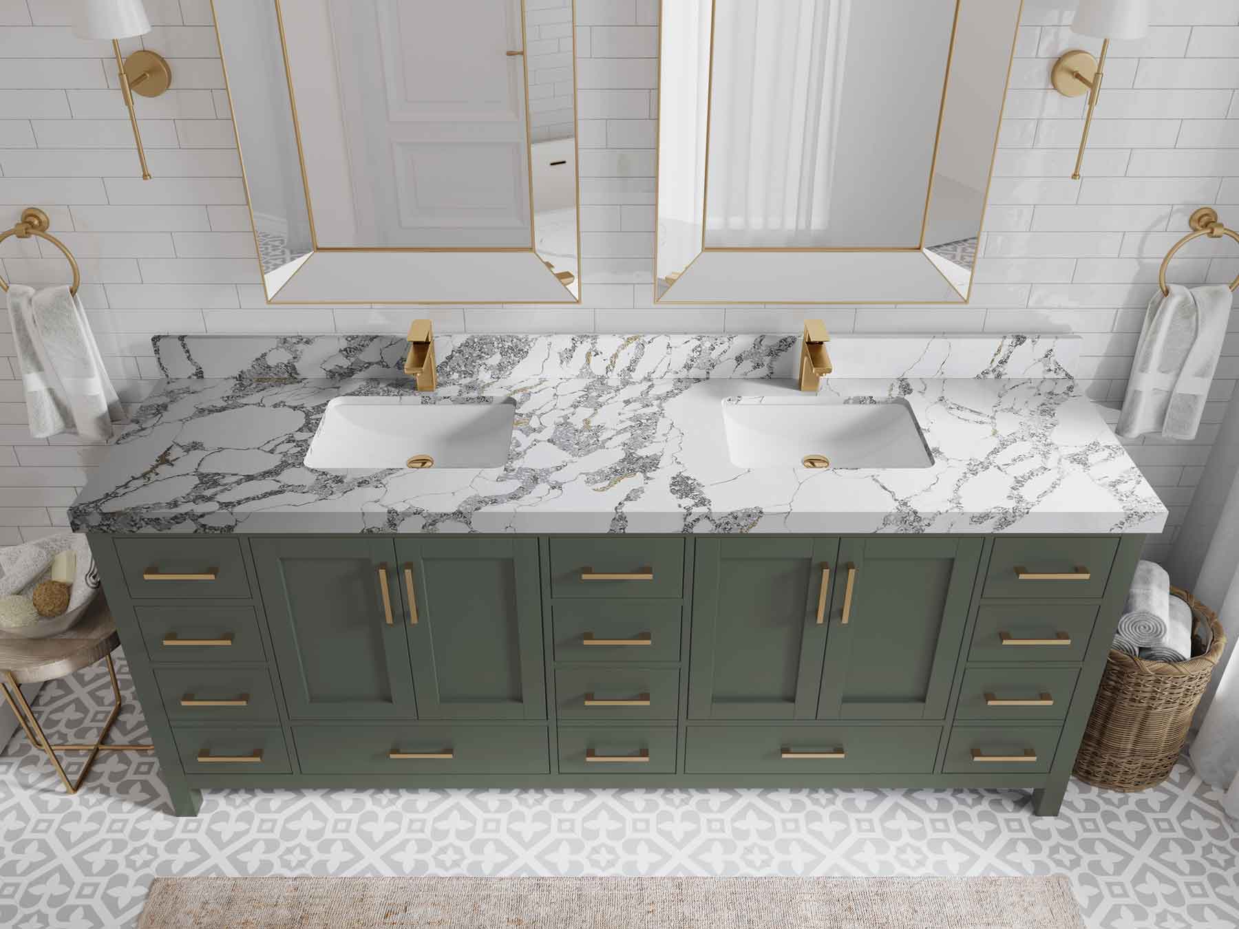 Malibu 84 in. W x 22 in. D Double Sink Bathroom Vanity - Willow Bath and Vanity