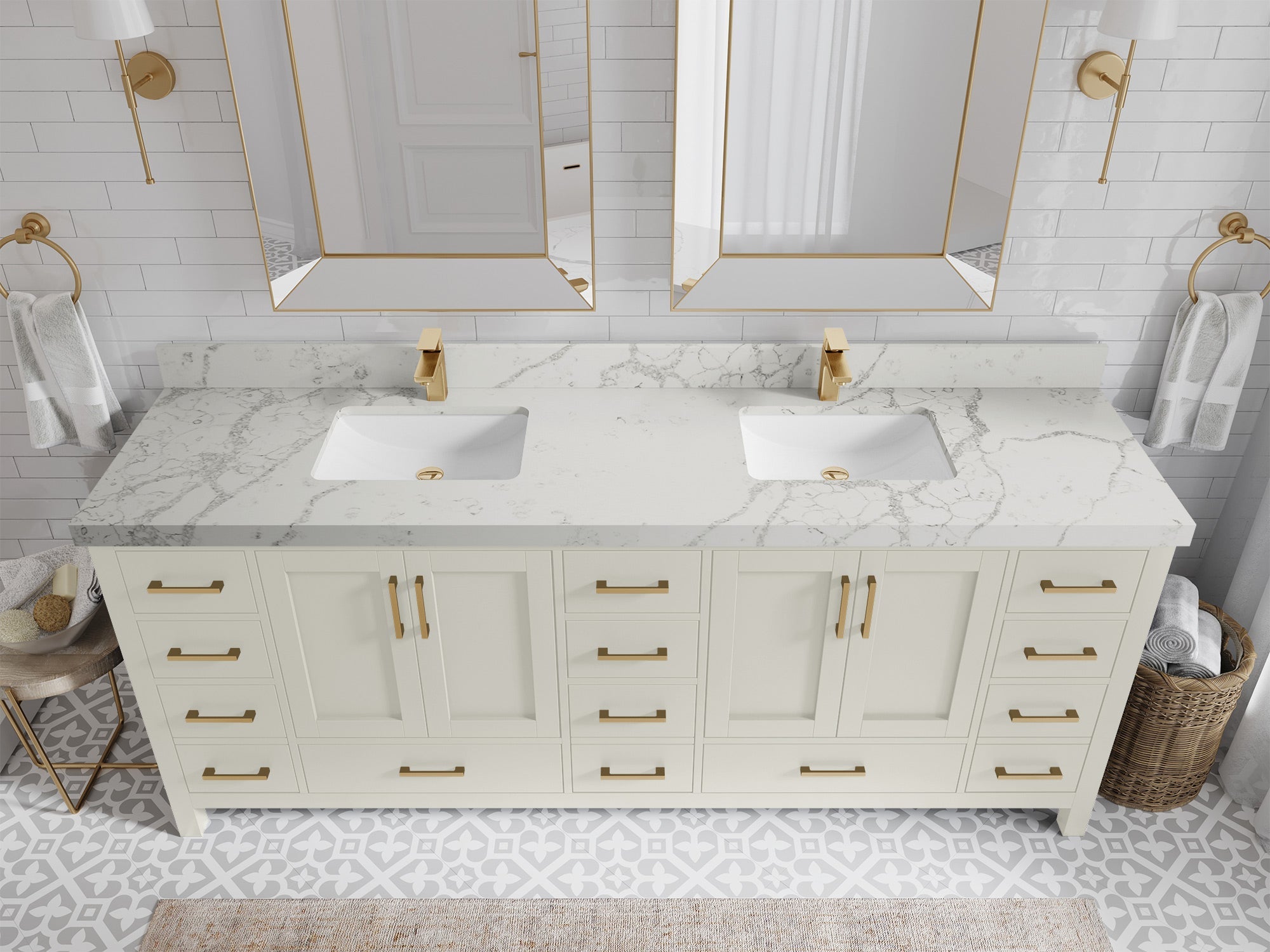 Malibu 84 in. W x 22 in. D Double Sink Bathroom Vanity - Willow Bath and Vanity