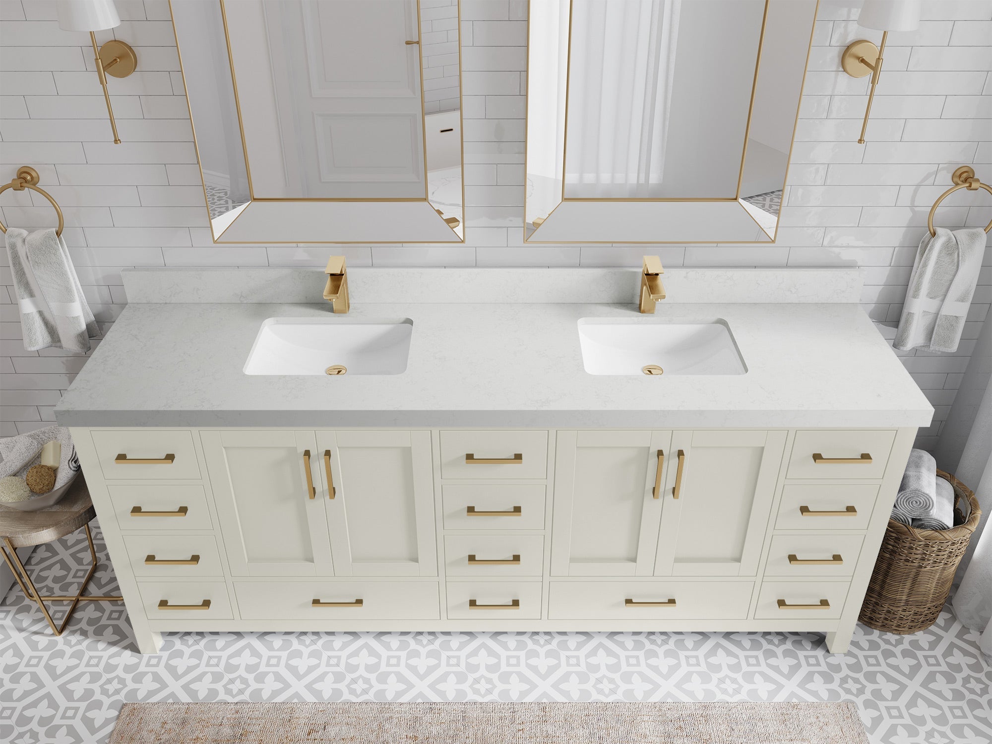 Malibu 84 in. W x 22 in. D Double Sink Bathroom Vanity - Willow Bath and Vanity