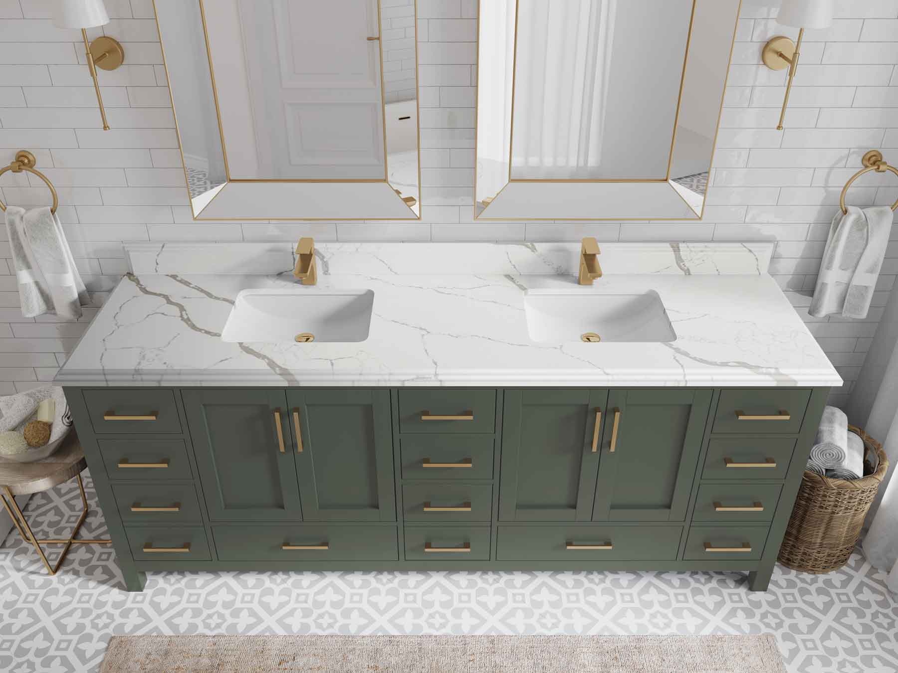 Malibu 84 in. W x 22 in. D Double Sink Bathroom Vanity - Willow Bath and Vanity