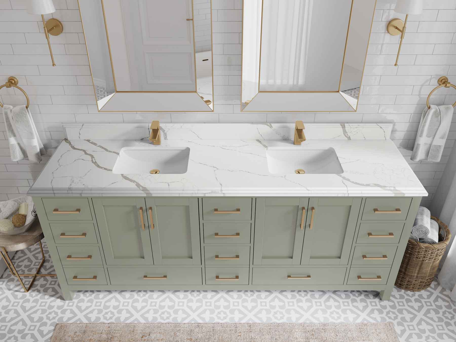 Malibu 84 in. W x 22 in. D Double Sink Bathroom Vanity - Willow Bath and Vanity