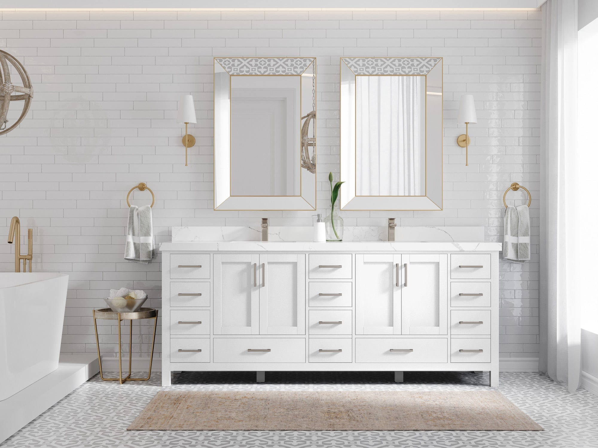 Malibu 84 in. W x 22 in. D Double Sink Bathroom Vanity - Willow Bath and Vanity
