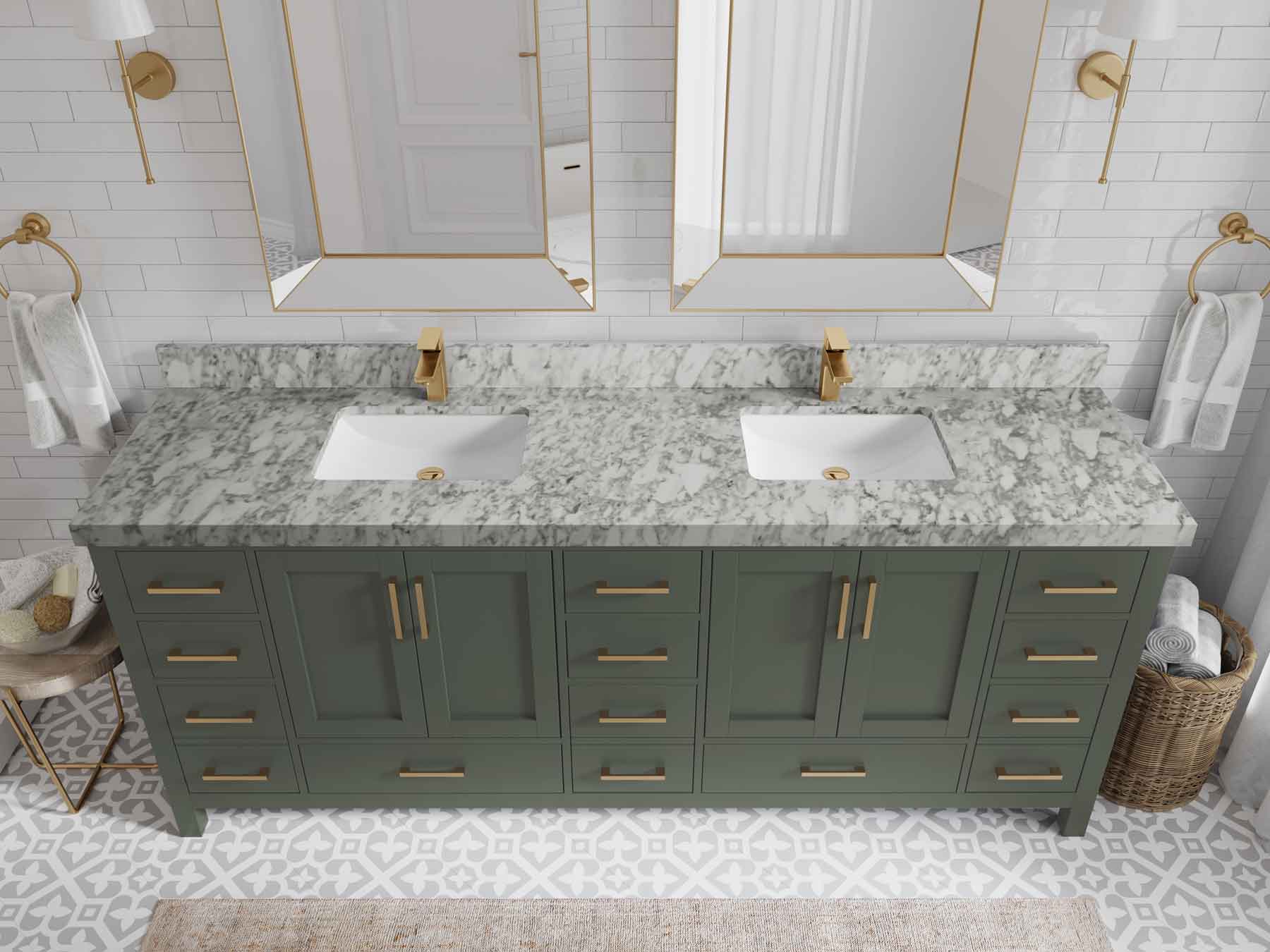 Malibu 84 in. W x 22 in. D Double Sink Bathroom Vanity - Willow Bath and Vanity