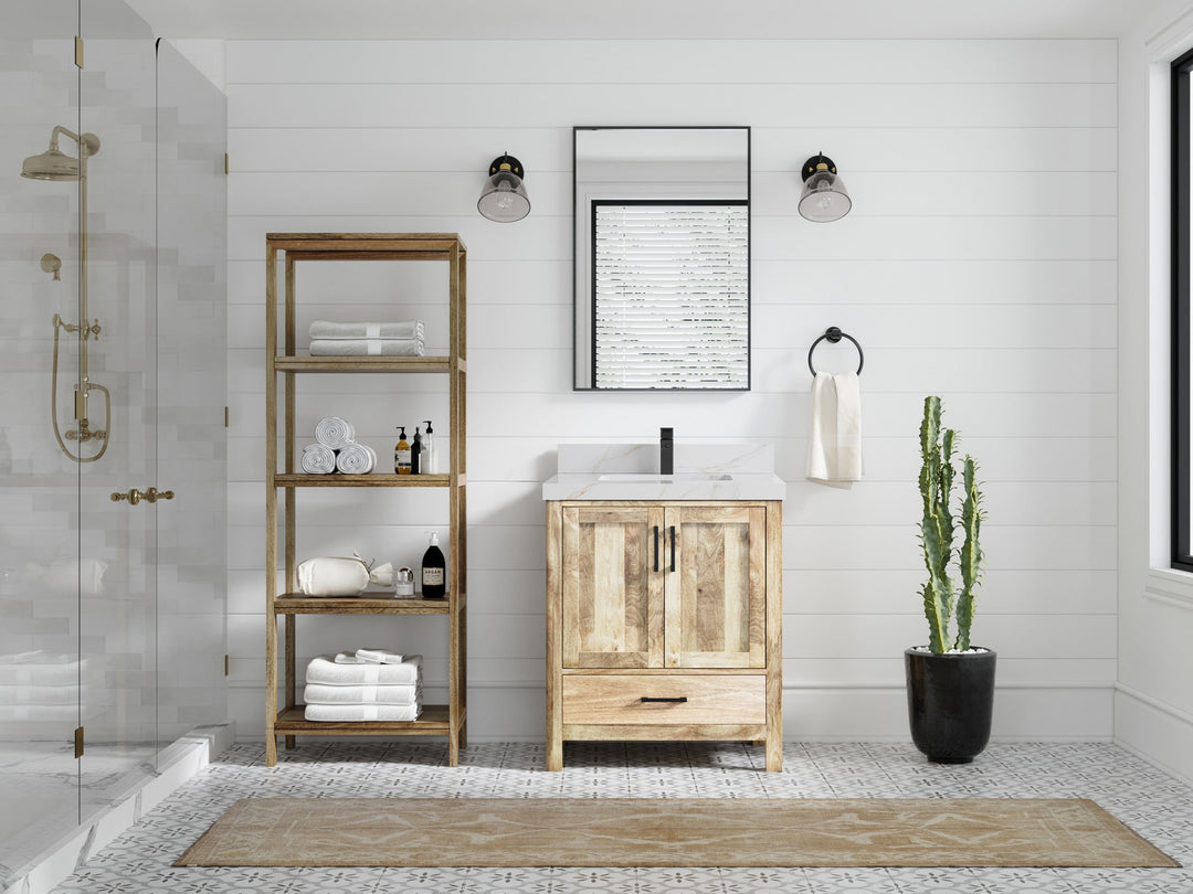 Malibu Mango Wood 30 in. W x 22 in. D Single Sink Bathroom Vanity - Willow Bath and Vanity