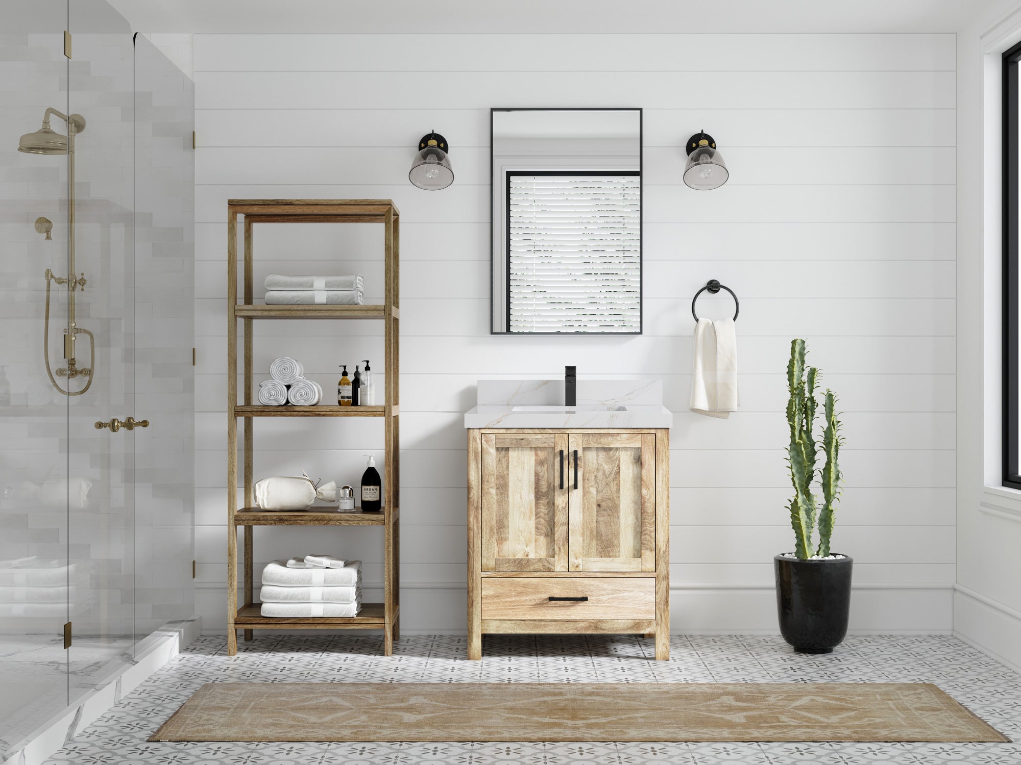 Malibu Mango Wood 30 in. W x 22 in. D Single Sink Bathroom Vanity - Willow Bath and Vanity