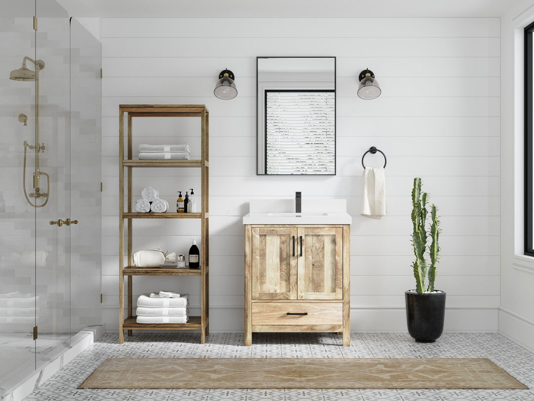 Malibu Mango Wood 30 in. W x 22 in. D Single Sink Bathroom Vanity - Willow Bath and Vanity