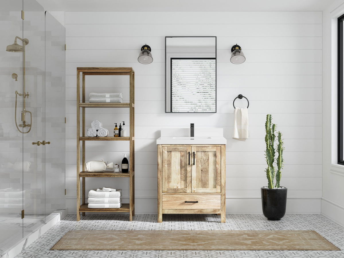 Malibu Mango Wood 30 in. W x 22 in. D Single Sink Bathroom Vanity - Willow Bath and Vanity