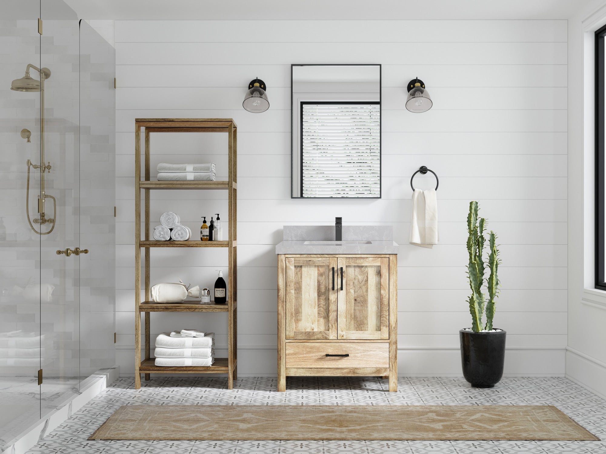 Malibu Mango Wood 30 in. W x 22 in. D Single Sink Bathroom Vanity - Willow Bath and Vanity