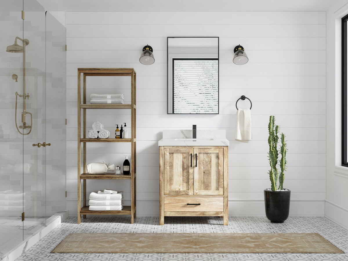 Malibu Mango Wood 30 in. W x 22 in. D Single Sink Bathroom Vanity - Willow Bath and Vanity