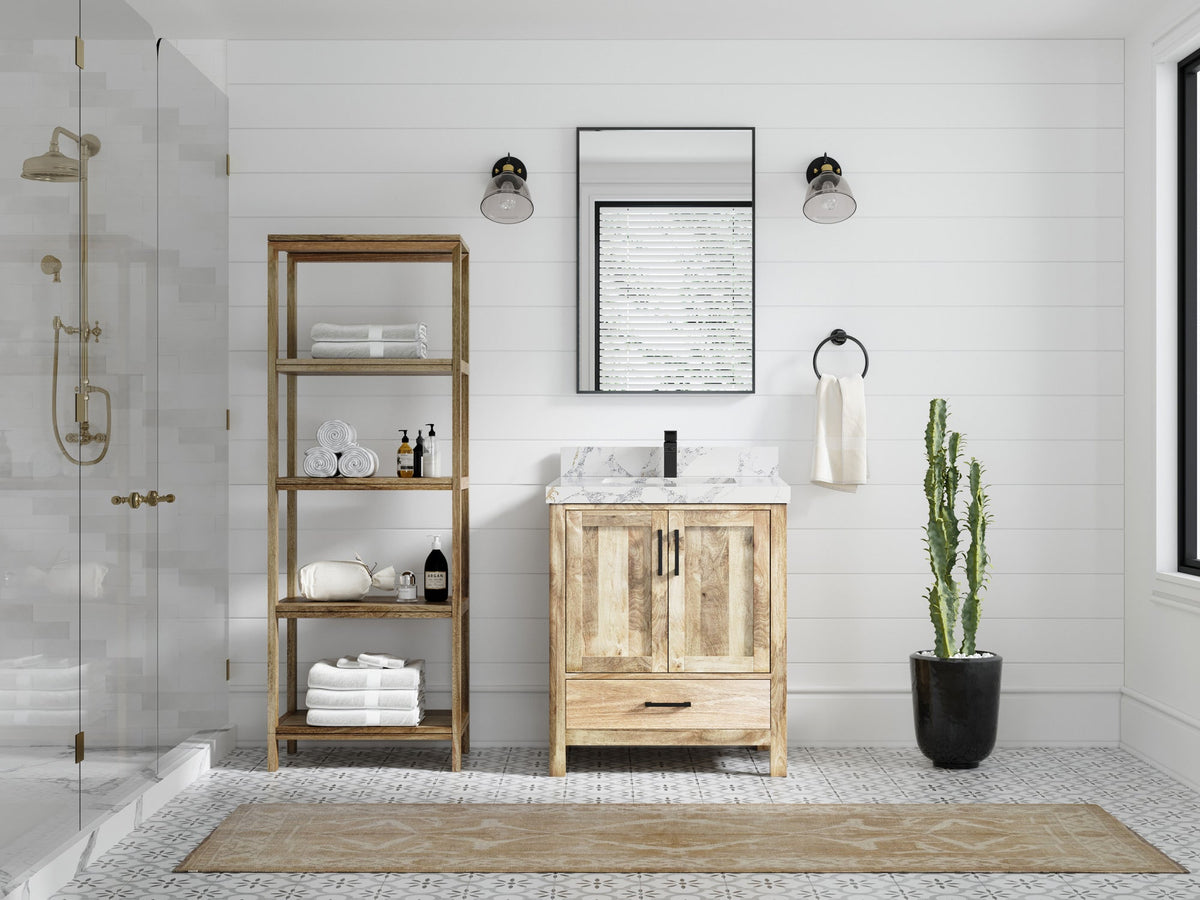 Malibu Mango Wood 30 in. W x 22 in. D Single Sink Bathroom Vanity - Willow Bath and Vanity