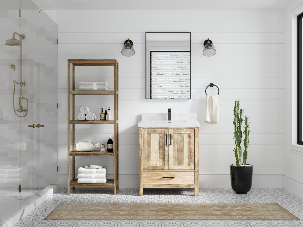 Malibu Mango Wood 30 in. W x 22 in. D Single Sink Bathroom Vanity - Willow Bath and Vanity