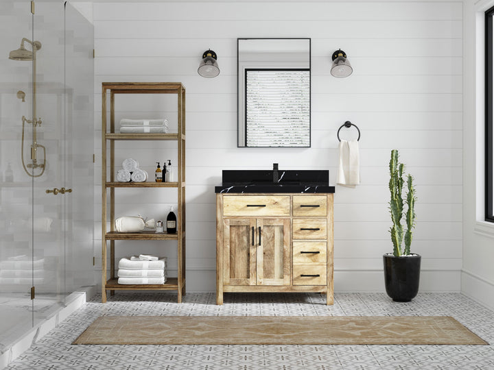 Malibu Mango Wood 36 in. W x 22 in. D Center Sink Bathroom Vanity - photo 17