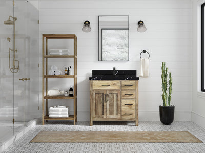 Malibu Mango Wood 36 in. W x 22 in. D Center Sink Bathroom Vanity - Willow Bath and Vanity