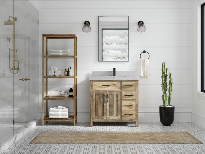 Malibu Mango Wood 36 in. W x 22 in. D Center Sink Bathroom Vanity - photo 41