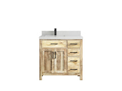 Malibu Mango Wood 36 in. W x 22 in. D Left Offset Sink Bathroom Vanity - photo 20