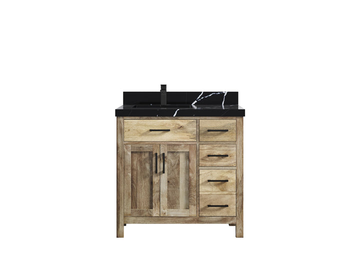 Malibu Mango Wood 36 in. W x 22 in. D Left Offset Sink Bathroom Vanity - photo 17