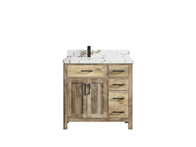 Malibu Mango Wood 36 in. W x 22 in. D Left Offset Sink Bathroom Vanity - Willow Bath and Vanity