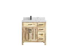 Malibu Mango Wood 36 in. W x 22 in. D Left Offset Sink Bathroom Vanity - photo 28