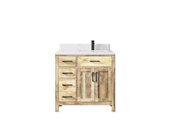Malibu Mango Wood 36 in. W x 22 in. D Right Offset Sink Bathroom Vanity - photo 33