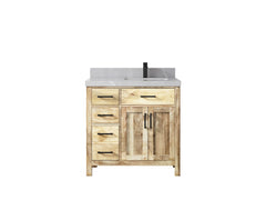 Malibu Mango Wood 36 in. W x 22 in. D Right Offset Sink Bathroom Vanity - photo 39