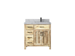 Malibu Mango Wood 36 in. W x 22 in. D Right Offset Sink Bathroom Vanity - photo 11