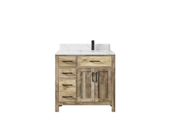 Malibu Mango Wood 36 in. W x 22 in. D Right Offset Sink Bathroom Vanity - photo 31