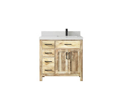 Malibu Mango Wood 36 in. W x 22 in. D Right Offset Sink Bathroom Vanity - photo 29