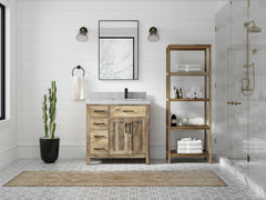 Malibu Mango Wood 36 in. W x 22 in. D Right Offset Sink Bathroom Vanity - photo 40