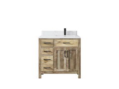 Malibu Mango Wood 36 in. W x 22 in. D Right Offset Sink Bathroom Vanity - photo 33