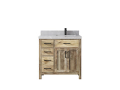 Malibu Mango Wood 36 in. W x 22 in. D Right Offset Sink Bathroom Vanity - photo 39