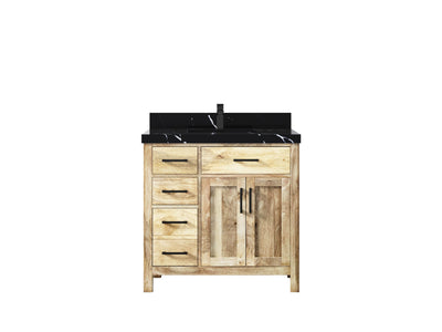 Malibu Mango Wood 36" W x 22" D Center Sink Vanity for a Luxe Bathroom Look - Willow Bath and Vanity