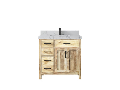 Malibu Mango Wood 36" W x 22" D Center Sink Vanity for a Luxe Bathroom Look - Willow Bath and Vanity