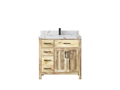 Malibu Mango Wood 36" W x 22" D Center Sink Vanity for a Luxe Bathroom Look - Willow Bath and Vanity