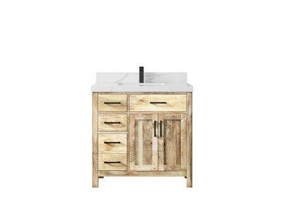 Malibu Mango Wood 36" W x 22" D Center Sink Vanity for a Luxe Bathroom Look - Willow Bath and Vanity