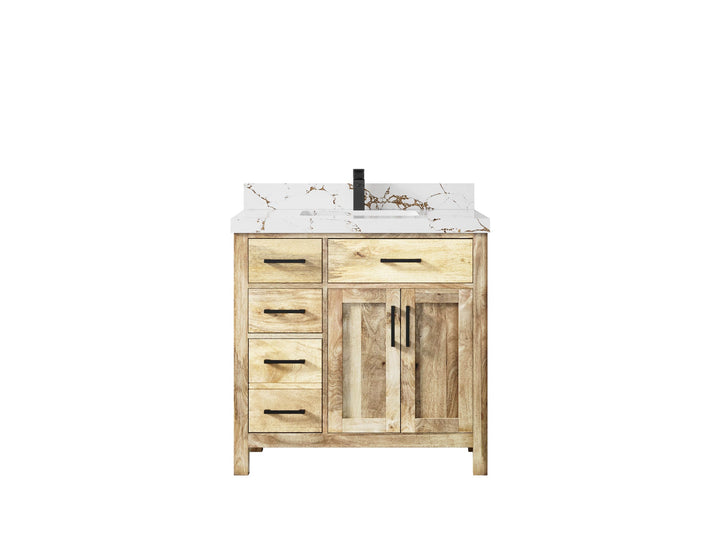 Malibu Mango Wood 36" W x 22" D Center Sink Vanity for a Luxe Bathroom Look - photo 44