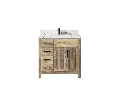 Malibu Mango Wood 36" W x 22" D Center Sink Vanity for a Luxe Bathroom Look - Willow Bath and Vanity