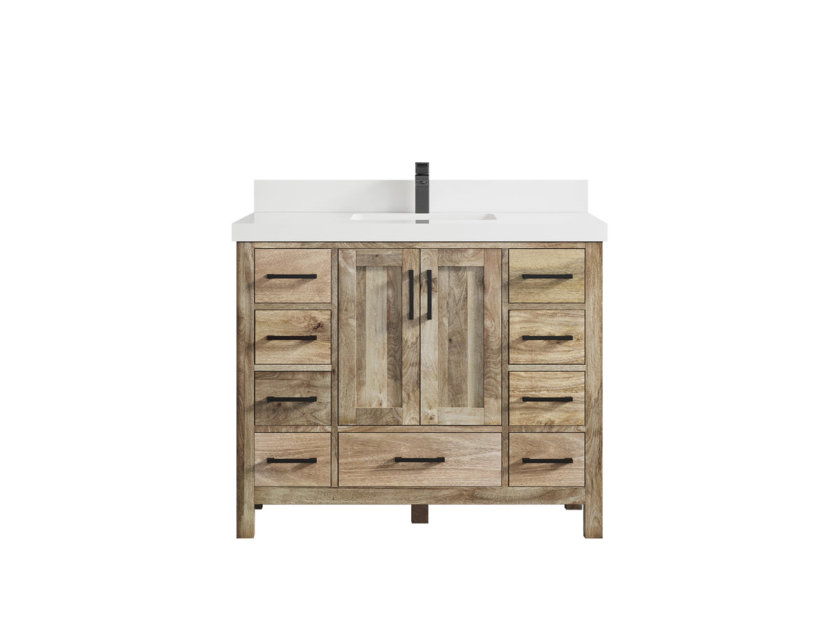 Malibu Mango Wood 42 in. W x 22 in. D Single Sink Bathroom Vanity - Willow Bath and Vanity