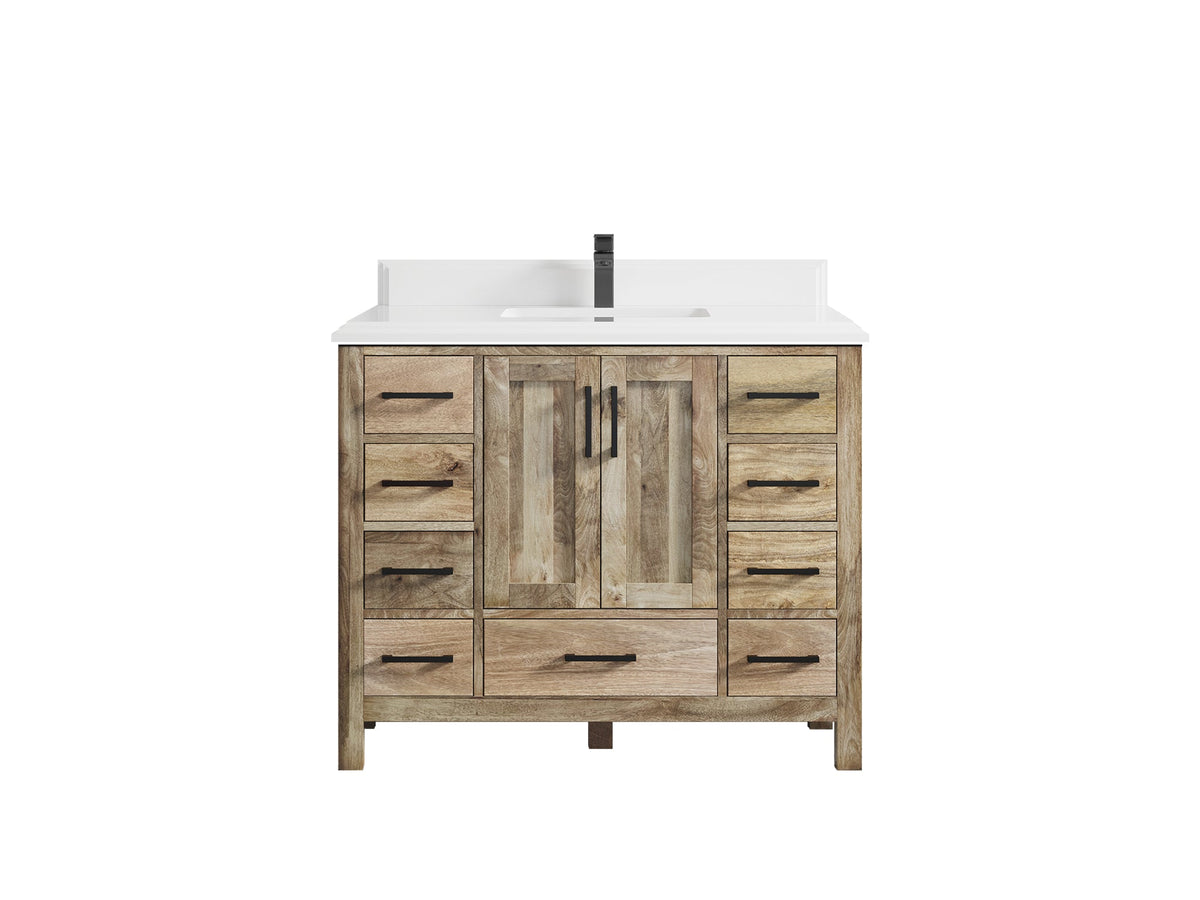 Malibu Mango Wood 42 in. W x 22 in. D Single Sink Bathroom Vanity - Willow Bath and Vanity