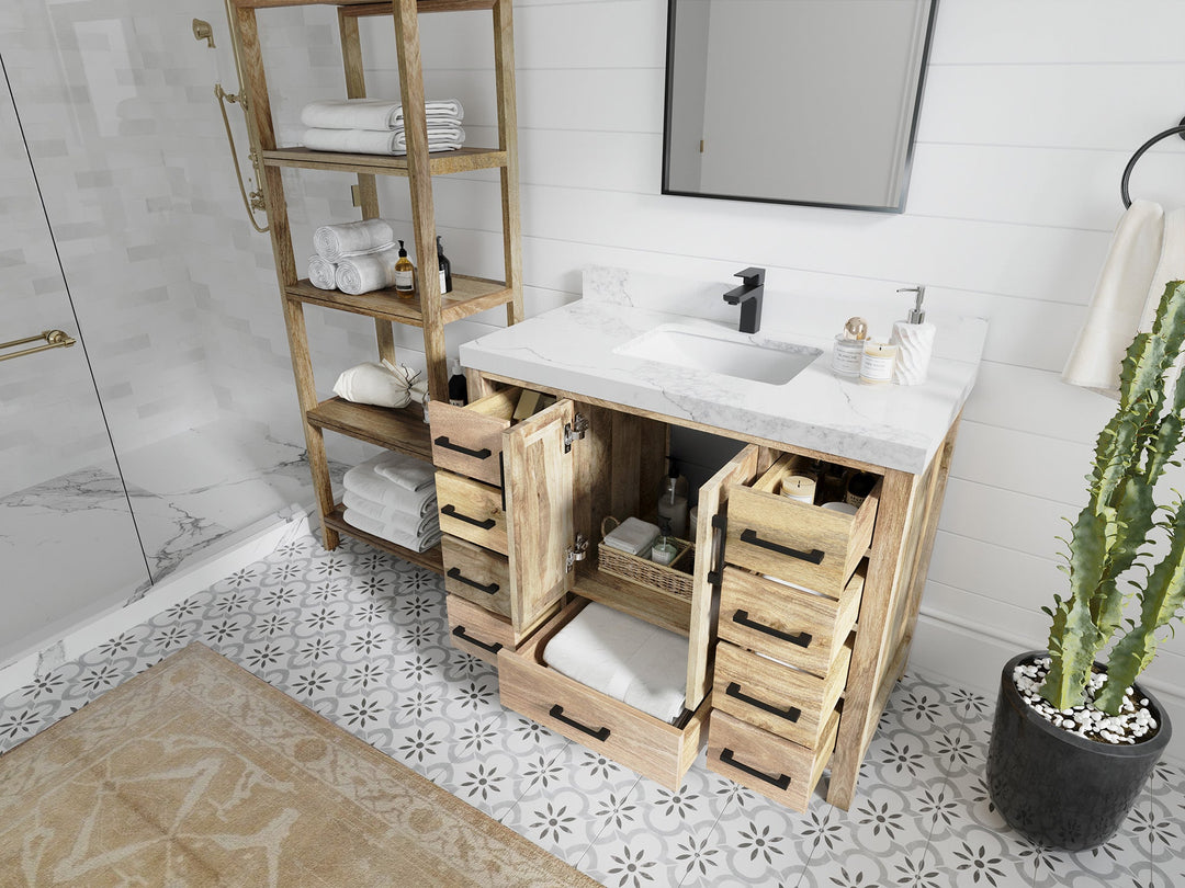 Malibu Mango Wood 42 in. W x 22 in. D Single Sink Bathroom Vanity - Willow Bath and Vanity