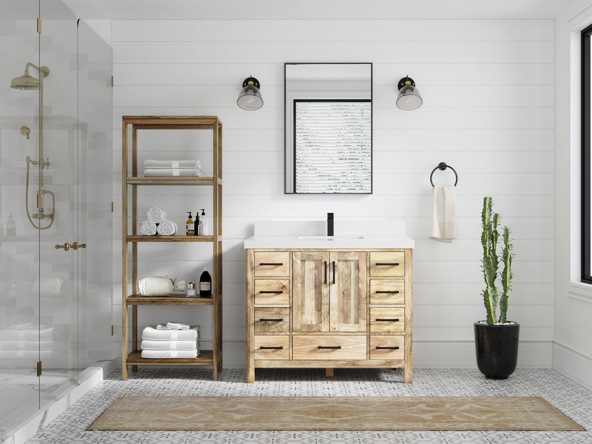 Malibu Mango Wood 42 in. W x 22 in. D Single Sink Bathroom Vanity - Willow Bath and Vanity