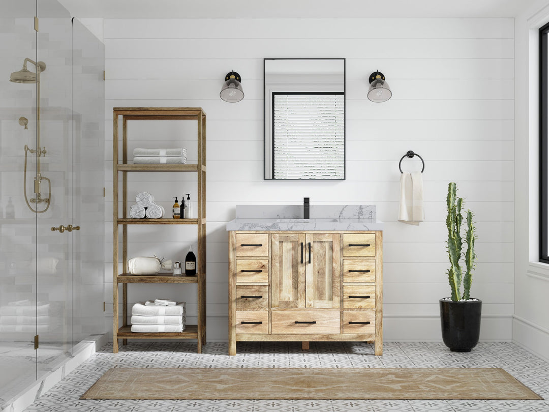 Malibu Mango Wood 42 in. W x 22 in. D Single Sink Bathroom Vanity - Willow Bath and Vanity