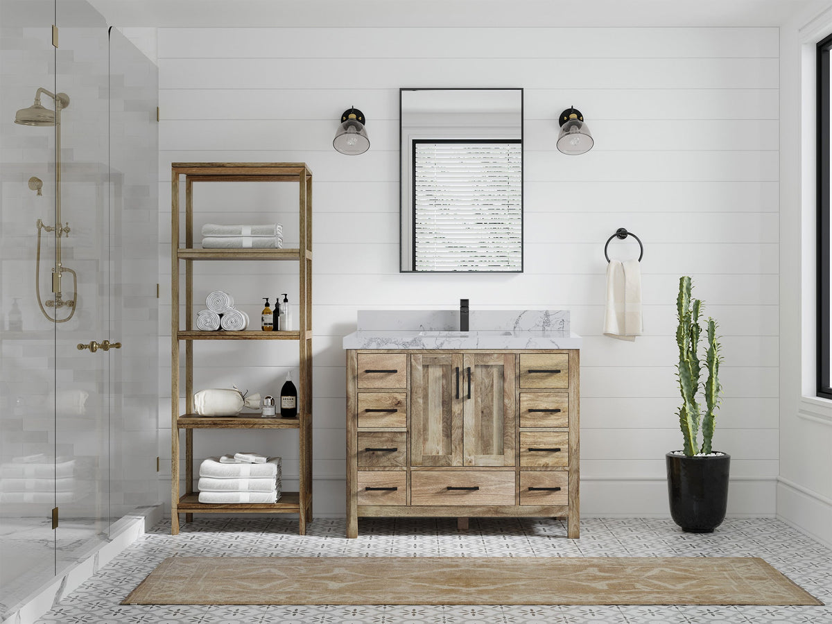 Malibu Mango Wood 42 in. W x 22 in. D Single Sink Bathroom Vanity - Willow Bath and Vanity