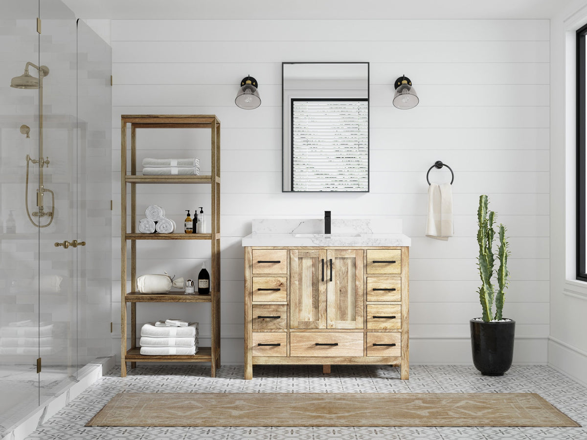 Malibu Mango Wood 42 in. W x 22 in. D Single Sink Bathroom Vanity - Willow Bath and Vanity
