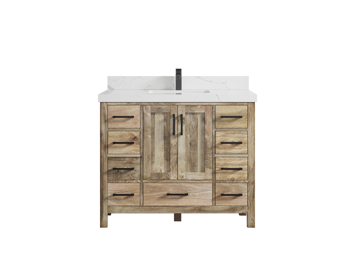 Malibu Mango Wood 42 in. W x 22 in. D Single Sink Bathroom Vanity - Willow Bath and Vanity