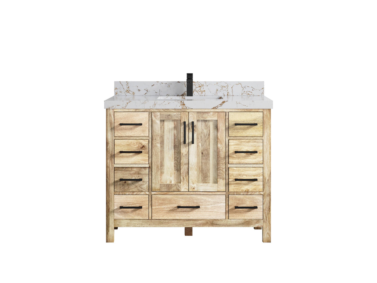 Malibu Mango Wood 42 in. W x 22 in. D Single Sink Bathroom Vanity - Willow Bath and Vanity