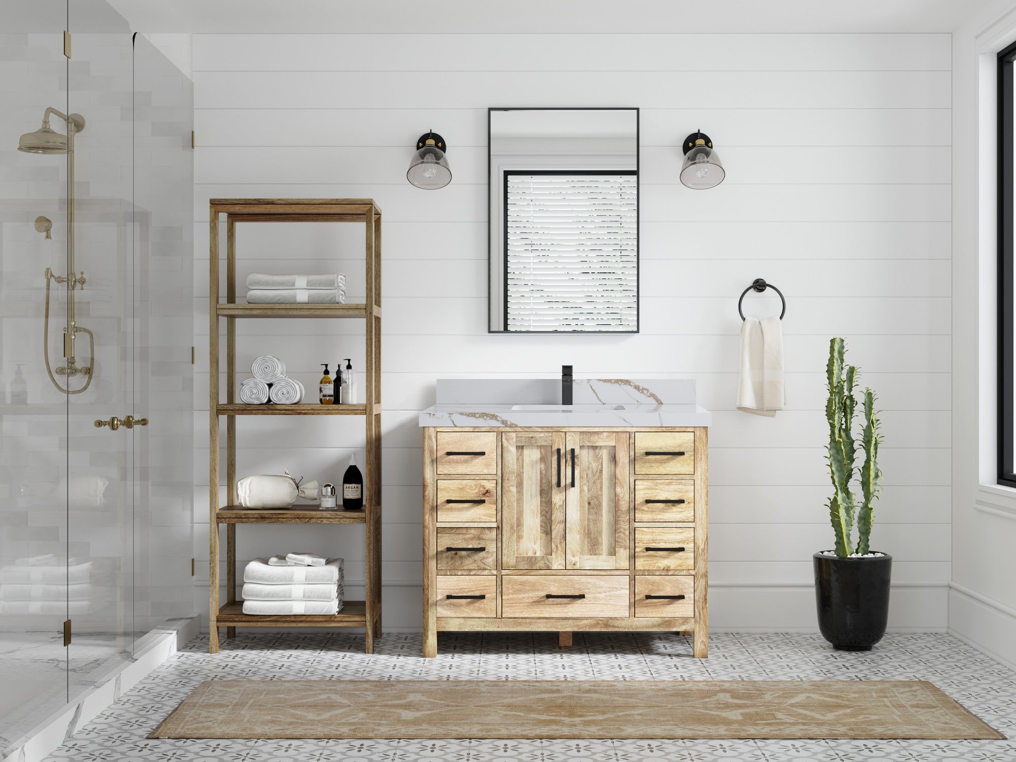 Malibu Mango Wood 42 in. W x 22 in. D Single Sink Bathroom Vanity - Willow Bath and Vanity