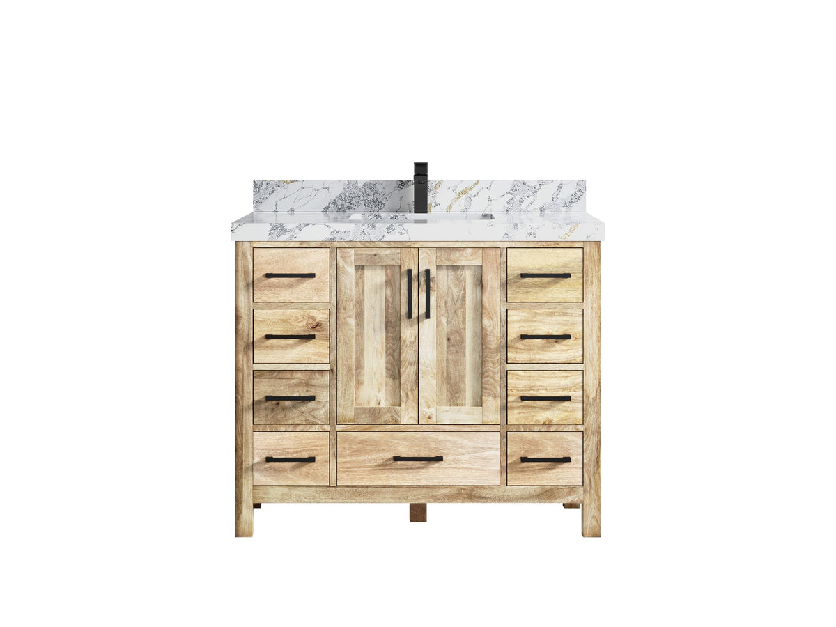 Malibu Mango Wood 42 in. W x 22 in. D Single Sink Bathroom Vanity - Willow Bath and Vanity