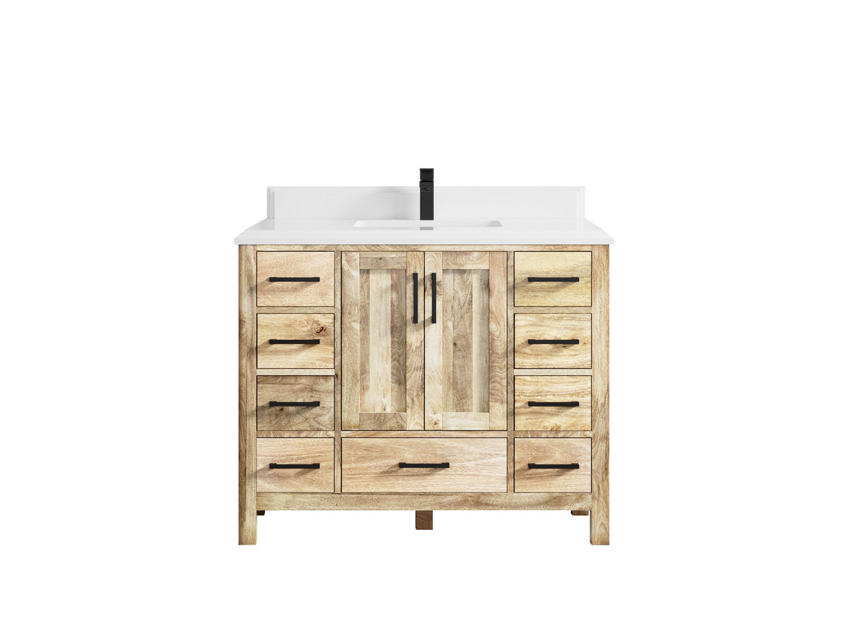 Malibu Mango Wood 42 in. W x 22 in. D Single Sink Bathroom Vanity - Willow Bath and Vanity