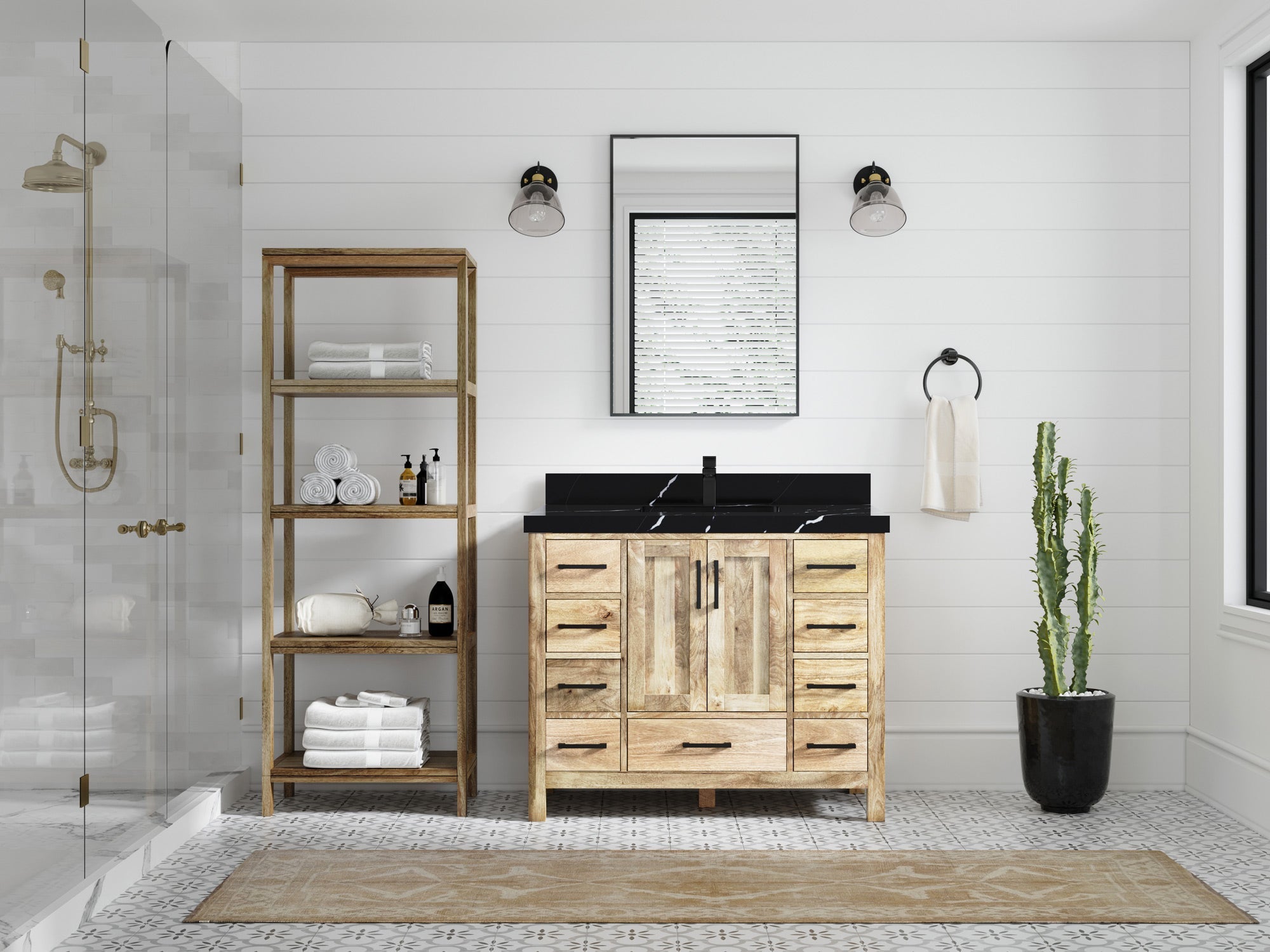 Malibu Mango Wood 42 in. W x 22 in. D Single Sink Bathroom Vanity - Willow Bath and Vanity